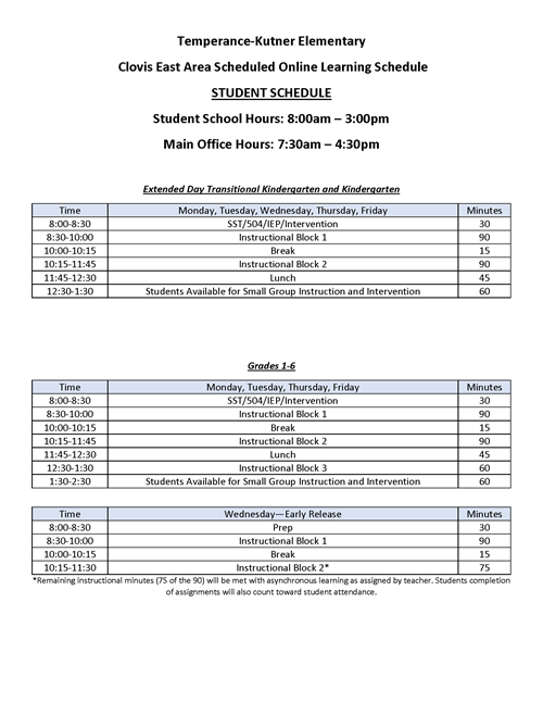 Bell Schedule